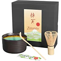 Aricola Juego de té Matcha de 3 Piezas- Color Antracita-Turquesa- Compuesto por Cuenco de té Matcha- Cuchara y Escoba de…